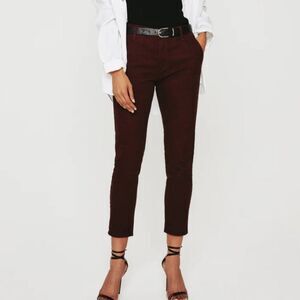New AG Women's Caden Tailored High Rise Trouser in Dark Sangria size 32